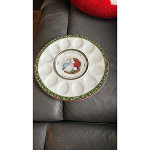 A Christmas story egg platter illustrated by Susan Willett ￼